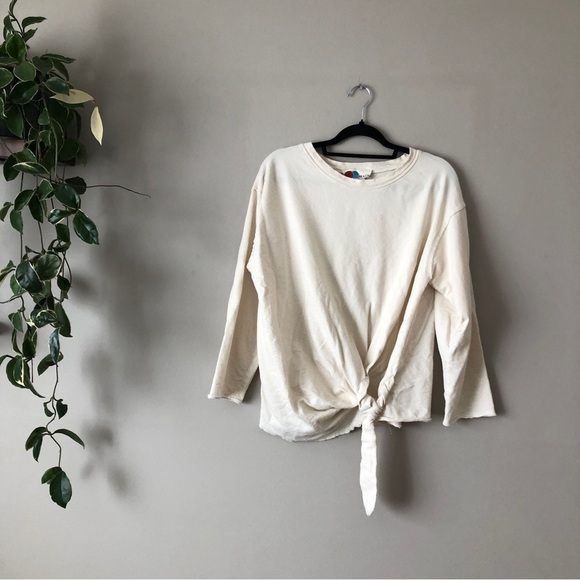 FP Free People Lax tie waist oversize sweatshirt terry - Picture 2 of 9